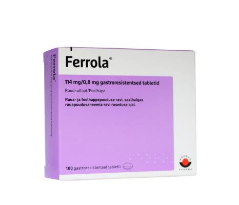 FERROLA GASTRORESIST TBL 114MG+0.8MG N100