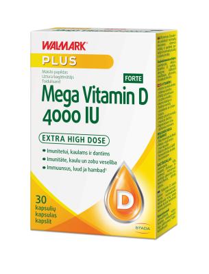 WALKMARK MEGA VITAMIN D FORTE KAPSLID 4000IU N30
