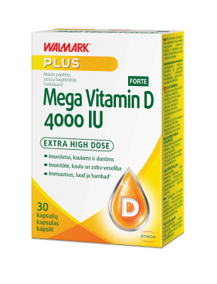 WALKMARK MEGA VITAMIN D FORTE KAPSLID 4000IU N30