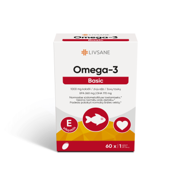 LIVSANE OMEGA-3 KALAÕLI KAPSLID 1000MG+VITAMIIN E N60