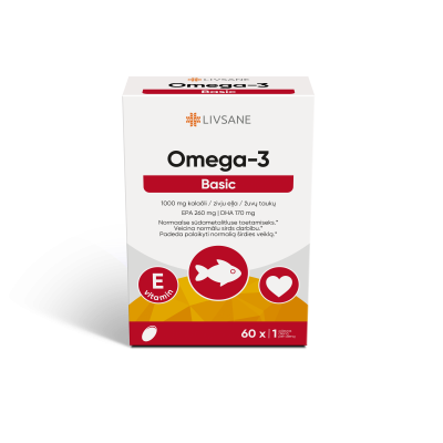 LIVSANE OMEGA-3 KALAÕLI KAPSLID 1000MG+VITAMIIN E N60