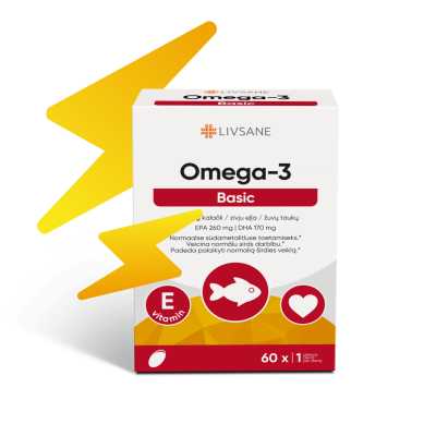LIVSANE OMEGA-3 KALAÕLI KAPSLID 1000MG+VITAMIIN E N60