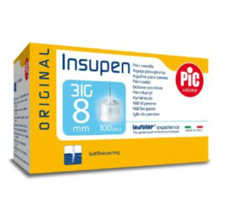 INSUPEN ORIGINAL 31G - 0.25 MM 8 MM N100