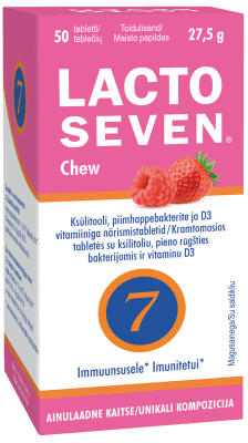 LACTOSEVEN CHEW NÄRIMISTBL MAASIKA/VAARIKAMAITSELINE N50