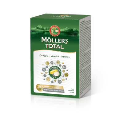 MÖLLER'S TOTAL KALAÕLI KAPSLID + MULTIVITAMIINI TBL N28+N28