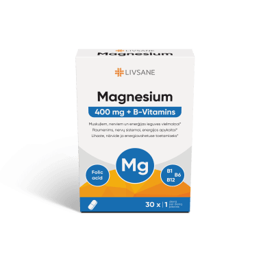 LIVSANE MAGNEESIUM 400 + B-VITAMIINID TBL N30