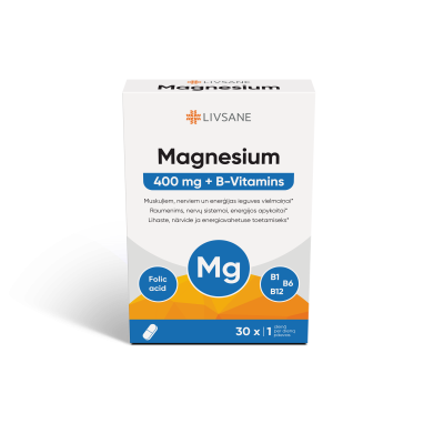 LIVSANE MAGNEESIUM 400 + B-VITAMIINID TBL N30