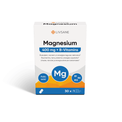 LIVSANE MAGNEESIUM 400 + B-VITAMIINID TBL N30