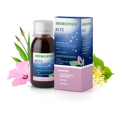 BRONCOPHEN NITE SUUKAUDNE LAHUS 187.5MG+136.4MG+150MG 15ML 120ML N1