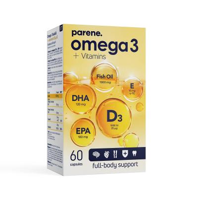 PARENE OMEGA-3+VIT D3+E 25MG+10MG KAPSLID N60