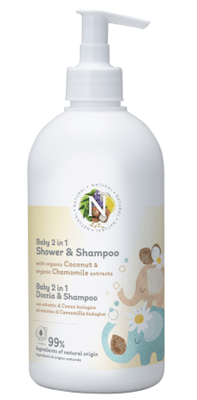 NATURAL BABY 2IN1 PESUGEEL+ SHAMPOON KOOKOSE JA KUMMELI EKSTRAKTIDEGA 500ML