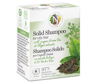 NATURAL TAHKE SHAMPOON RASUSTELE JUUSTELE ROHELISE TEE JA TÜÜMIANI EKSTRAKTIDEGA 50G