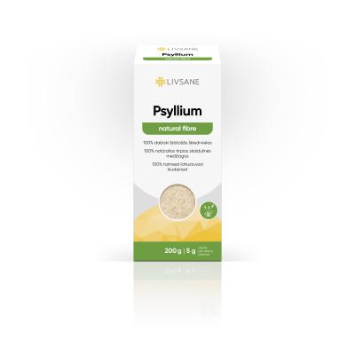 LIVSANE PSÜLLIUM 100% TAIMSED LAHUSTUVAD KIUDAINED 200G