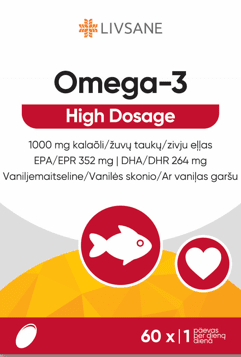 LIVSANE OMEGA-3 KALAÕLI KAPSLID 1000MG TUGEVATOIMELINE N60