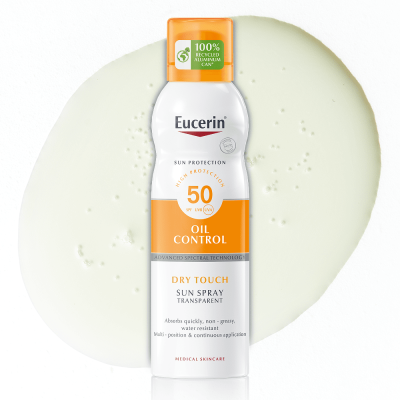 EUCERIN SUN OIL CONTROL DRY TOUCH PÄIKESEKAITSE AEROSOOL SPF50 LÄBIPAISTEV 200ML