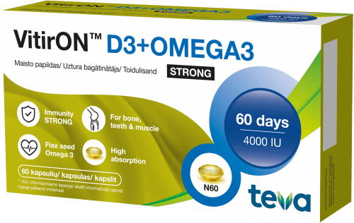 VITIRON D3+OMEGA3 STRONG KAPSLID 4000IU N60