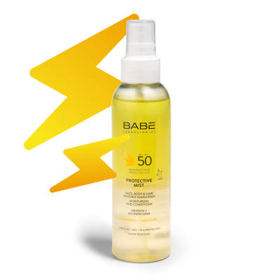 BABE PÄIKESEKAITSESPREI NÄOLE/ JUUSTELE/KEHALE SPF50 150ML