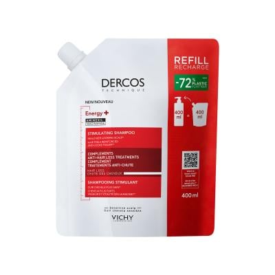 VICHY DERCOS ENERGY+ ŠAMPOON JUUKSEKASVU AKTIVEERIV TÄITEPAKEND 400ML