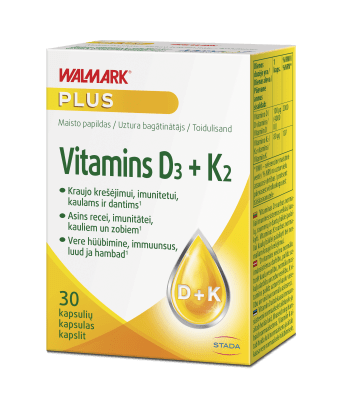 WALMARK VITAMIIN D3+K2 KAPSLID 4000IU/80MCG N30