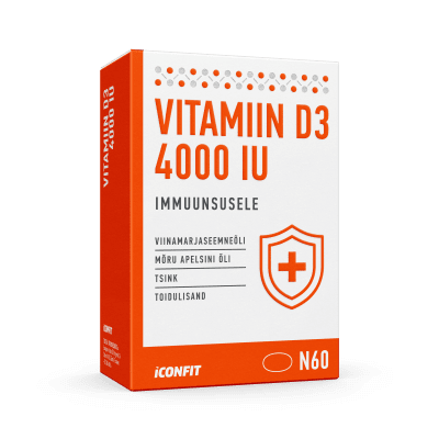 ICONFIT VITAMIIN D3 IMMUUNSUSELE ÕLIKAPSLID 4000IU N60