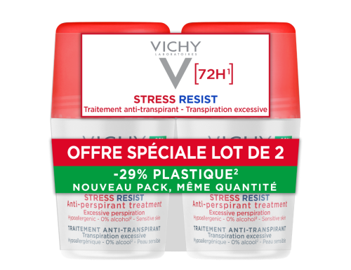 VICHY ANTIPERSPIRANT ROLL-ON 72H STRESS RESIST 2X50ML