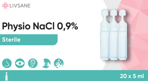 LIVSANE PHYSIO NACL 0,9% LAHUS ISOTOONILINE STERIILNE 5ML N20