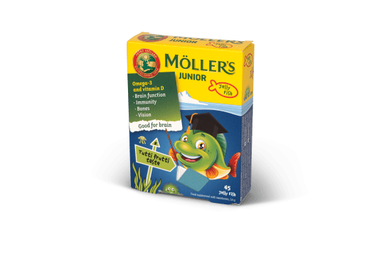 MÖLLER'S JUNIOR GEELKALAKESED PUUVILJAMAITSELISED N45