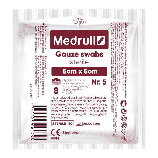 MEDRULL MARLI SALVRÄTID 5X5CM 8-KIHTI STERIILNE N5