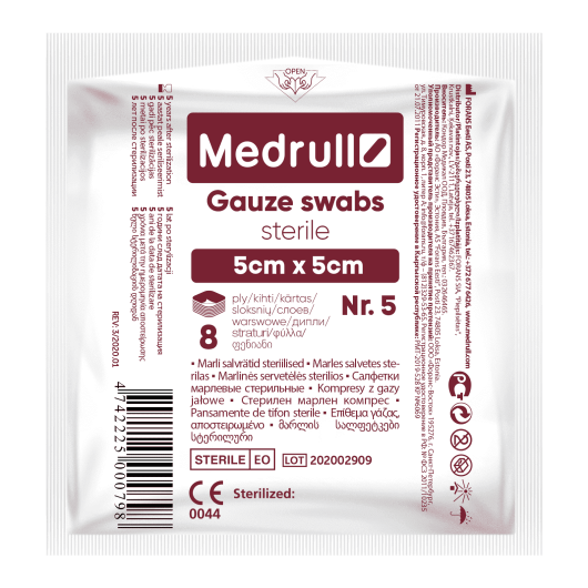 MEDRULL MARLI SALVRÄTID 5X5CM 8-KIHTI STERIILNE N5