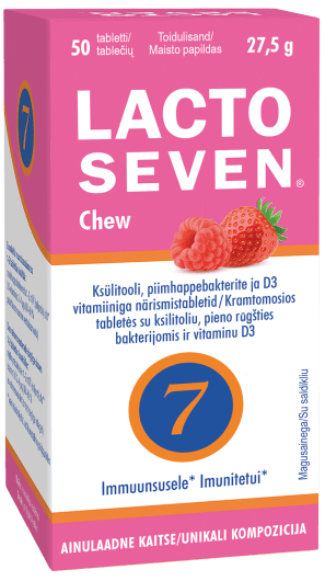 LACTOSEVEN CHEW NÄRIMISTBL MAASIKA/VAARIKAMAITSELINE N50