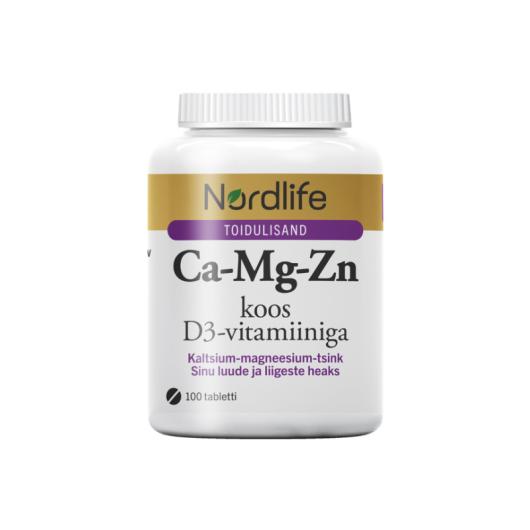 NORDLIFE CA-MG-ZN VITAMIIN D3 TBL N100