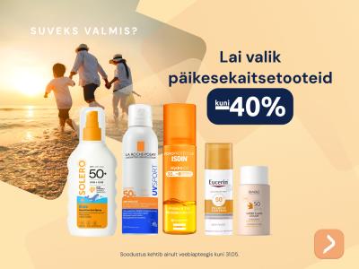 Lai valik päikesekaitsetooteid kuni  40%