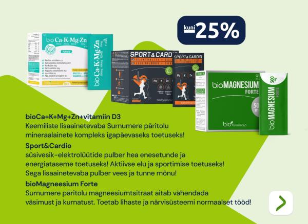 bioCa+K+Mg+Zn+vitamiin D3 kuni -25%