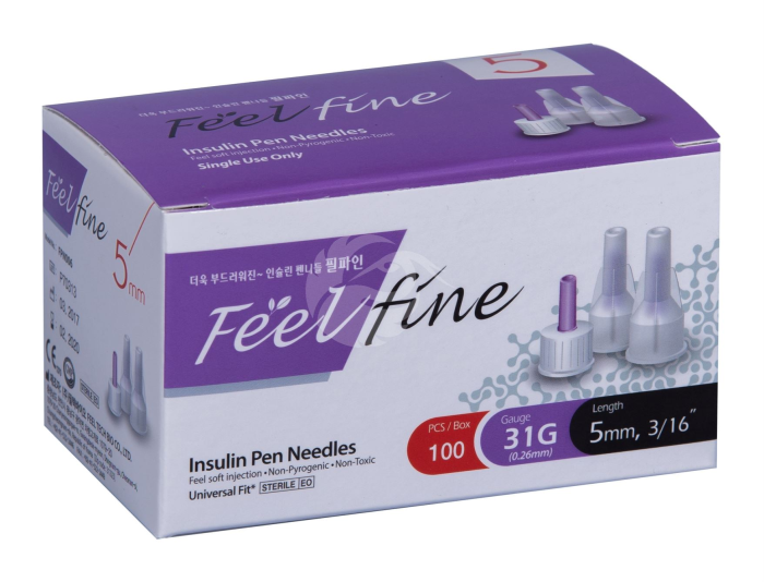 FEELFINE PEN NEEDLES 5 MM 31G N100