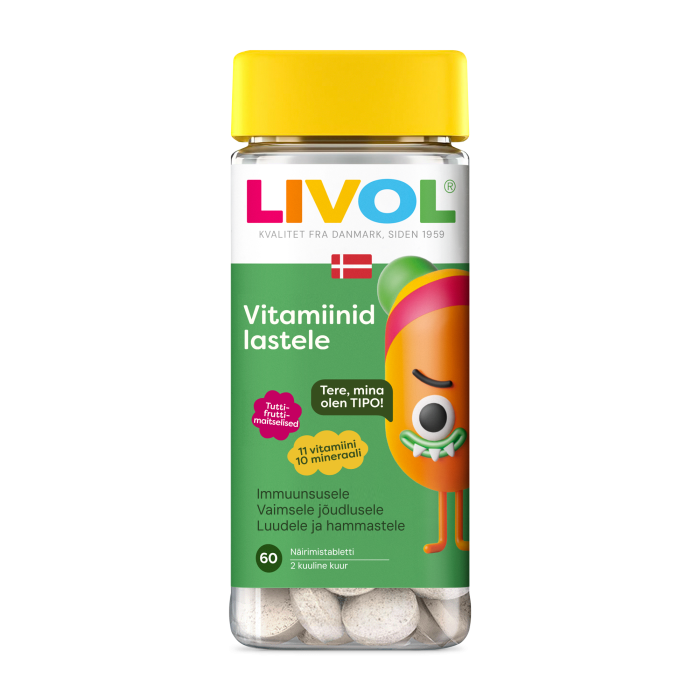 LIVOL VITAMIINID LASTELE NÄRIMISTBL TUTTI-FRUTTI N60