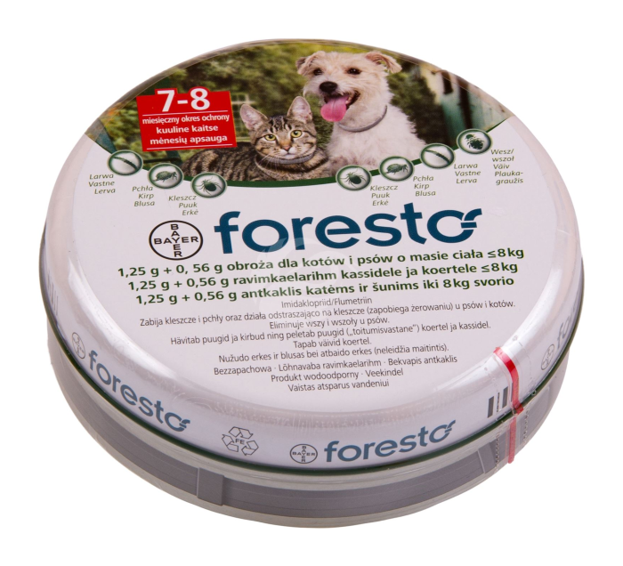 FORESTO RAVIMKAELARIHM 0.56G+1.25G 12.5G 12.5G N1, KASS JA VÄIKE KOER