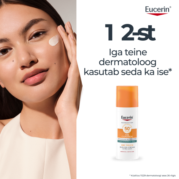 EUCERIN SUN PÄIKESEKAITSE GEEL-KREEM NÄOLE SPF50 50ML