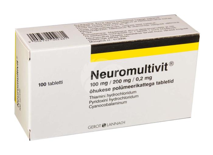 NEUROMULTIVIT ÕHUKE POLÜMEERKATTEGA TBL 100MG+200MG+0.2MG N100