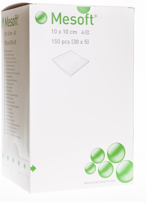 MESOFT HAAVATAMPOON 10X10CM 4-KIHTI STERIILNE N150