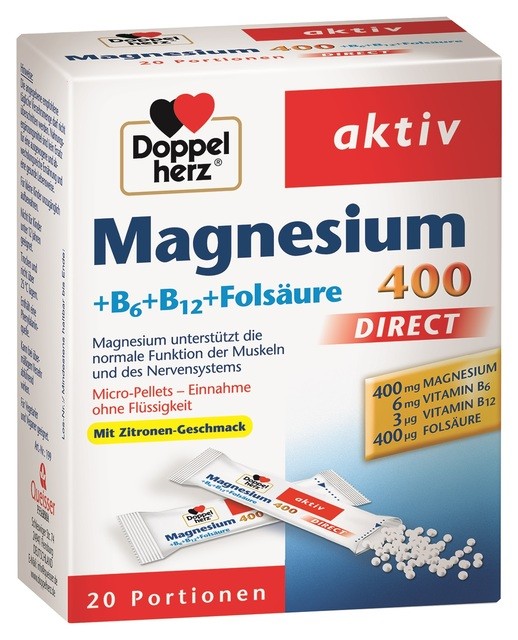 DOPPELHERZ AKTIV MG 400+B6+B12 +FOOLHAPE DIRECT GRAANULID N20