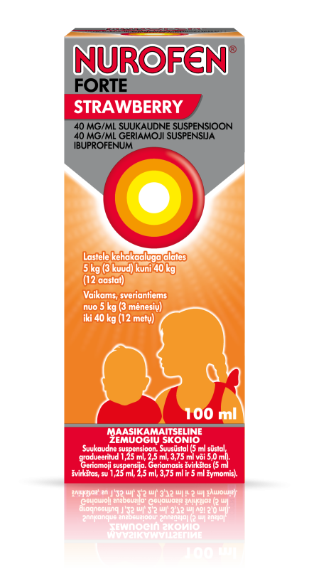 NUROFEN FORTE STRAWBERRY SUUKAUDNE SUSPENSIOON ENSOON 40MG 1ML 100ML N1