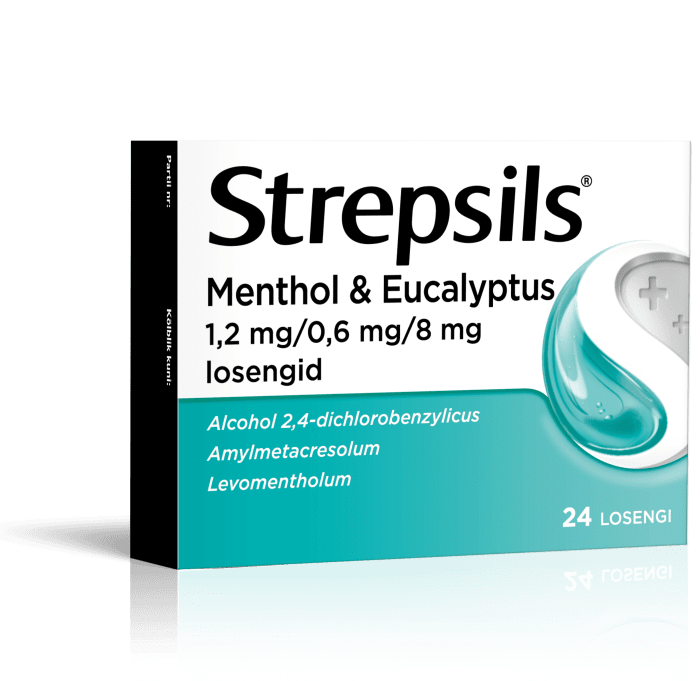 STREPSILS MENTHOL & EUCALYPTUS LOSENG 0.6MG+1.2MG+8MG N24