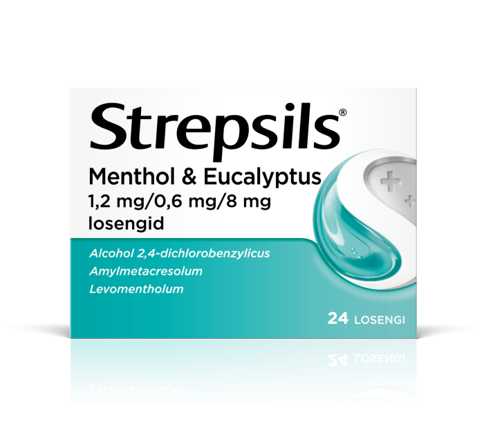 STREPSILS MENTHOL & EUCALYPTUS LOSENG 0.6MG+1.2MG+8MG N24
