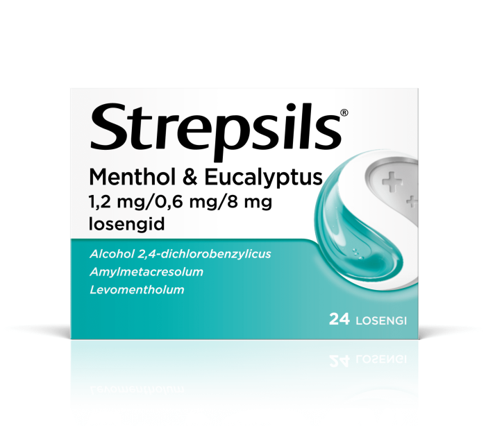 STREPSILS MENTHOL & EUCALYPTUS LOSENG 0.6MG+1.2MG+8MG N24
