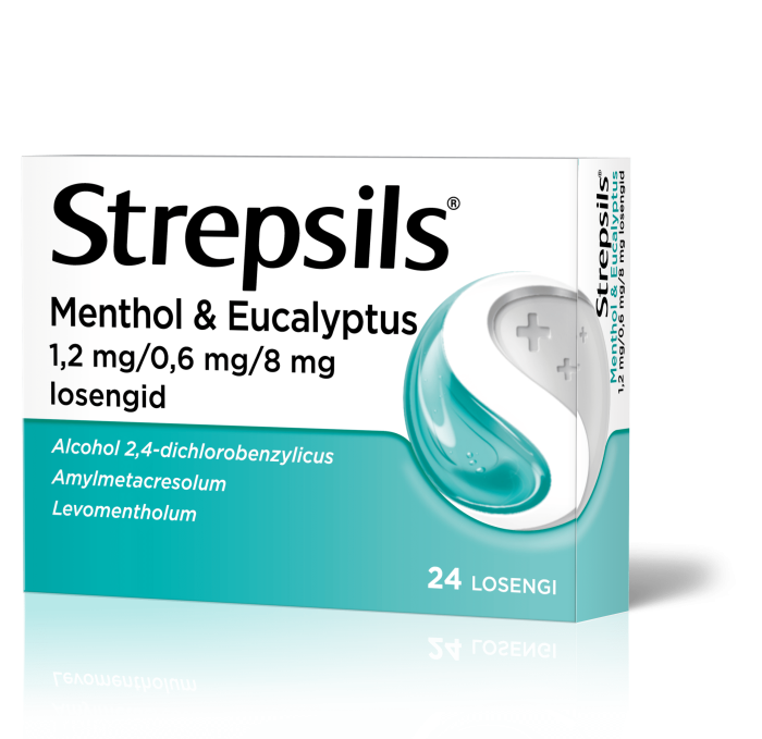 STREPSILS MENTHOL & EUCALYPTUS LOSENG 0.6MG+1.2MG+8MG N24