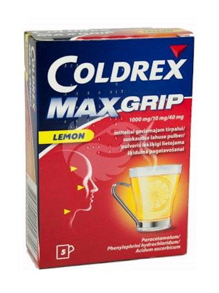 COLDREX MAXGRIP LEMON SUUKAUDNE LAHUSE PULBER 1000MG+10MG+40MG N5