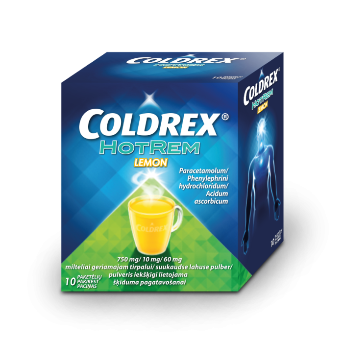COLDREX HOTREM LEMON SUUKAUDNE LAHUSE PULBER 750MG+10MG+60MG N10