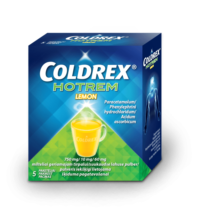 COLDREX HOTREM LEMON SUUKAUDNE LAHUSE PULBER 750MG+10MG+60MG N5