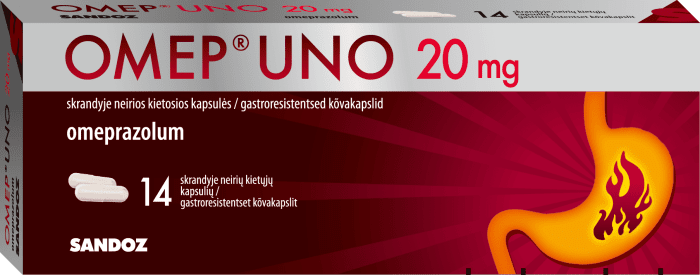 OMEP UNO GASTRORESIST KÕVAKAPS 20MG N14