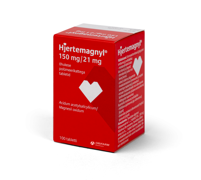 HJERTEMAGNYL ÕHUKE POLÜMEERKATTEGA TBL 150MG+21MG N100